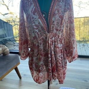 Bohemian Paisley Print Kimono DR2